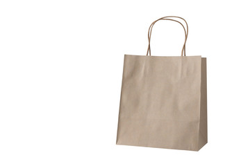 Brown paper shopping bags, isolated on a white background with clipping path