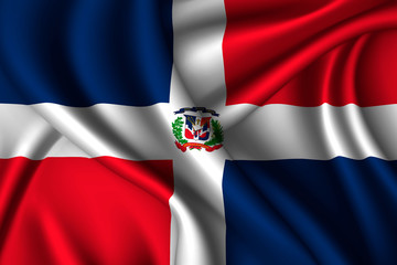 dominican republic national flag of silk. Template for your design