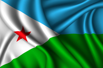 djibouti national flag of silk. Template for your design