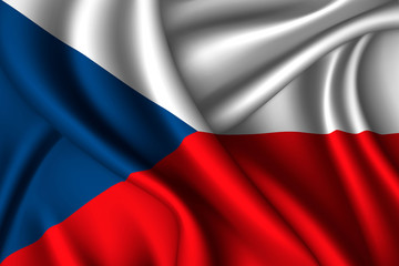 Czech Republic national flag of silk. Template for your design