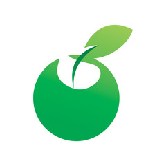 green circle fruit logo design