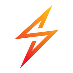 full color arrow lightning energy power logo design