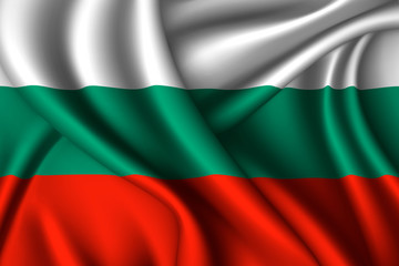 Obraz premium Bulgaria national flag of silk. Template for your design