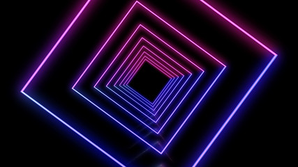 Fototapeta premium Rotated squares on the black background.