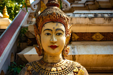 A beautiful view of buddhist temple at  Phnom Penh, Cambodia.