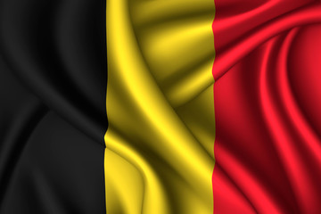 belgium national flag of silk. Template for your design