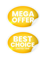 Set of High Quality Realistic Golden Labels on White Background . Isolated Vector Elements