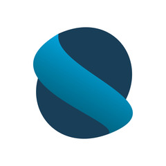 blue circle color letter s number eight logo design