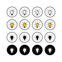 set of Lamp icons . Light bulb icon vector. Idea vector icon