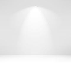Obraz premium Stage illuminated with light on white background. Vector.