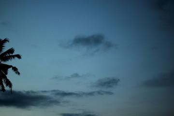 little black clouds in the blue sky