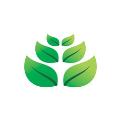 green nature stair leaf logo design