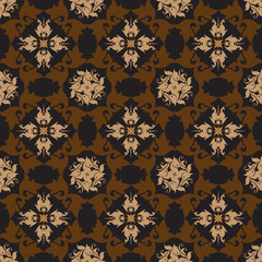 Beautiful Tradisional batik floral pattern with elegant mocca color design