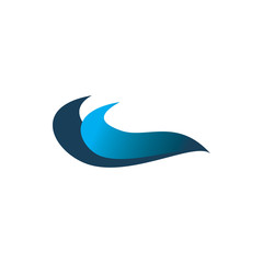 blue color wave logo design