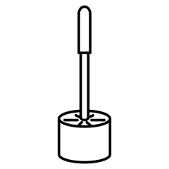 Toilet brush icon, toilet equipment