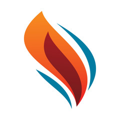 full color fire flame logo design