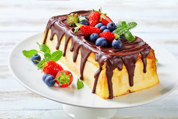 Ukrainian cheesecake on a white wooden background