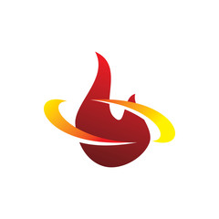 Fototapeta na wymiar fire flame dynamic color logo design