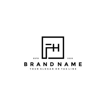 letter FH logo design vector