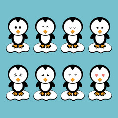 cute penguin cartoon character design
