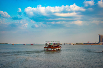 A beautiful view of Mekong Riverside at Phnom Penh, Cambodia.