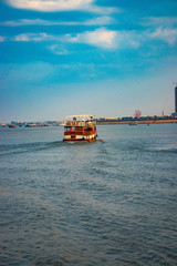 Obraz premium A beautiful view of Mekong Riverside at Phnom Penh, Cambodia.
