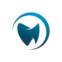 blue medical tooth dentist logo design