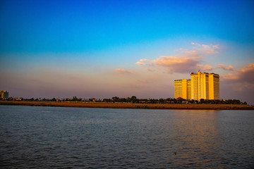 A beautiful view of Mekong Riverside at Phnom Penh, Cambodia.