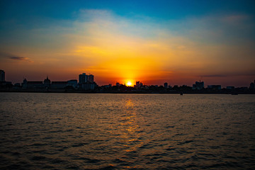 Fototapeta premium A beautiful view of Mekong Riverside at Phnom Penh, Cambodia.