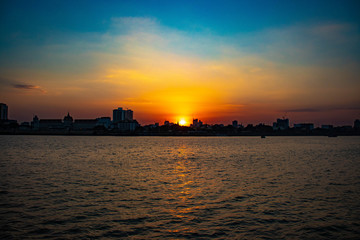 Fototapeta premium A beautiful view of Mekong Riverside at Phnom Penh, Cambodia.