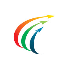 creative full color arrow group logo design