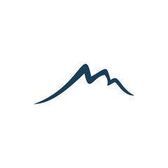 mountain line art signature logo design