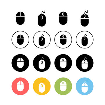 Set of Computer Mouse Icons . Computer mouse vector icon