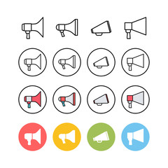 Set of Megaphone icons . Loudspeaker icon vector. Volume icon