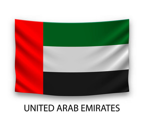 Hanging silk flag united arab emirates
