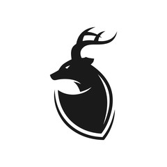 deer antler head logo