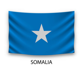 Hanging silk flag somalia