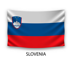 Hanging silk flag slovenia