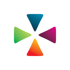 creative full color spin logo design