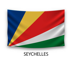 Hanging silk flag seychelles