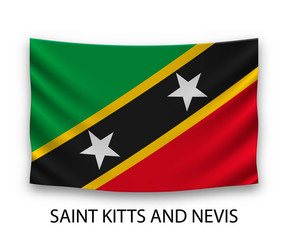 Hanging silk flag saint kitts