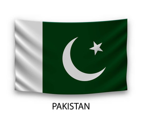 Hanging silk flag pakistan
