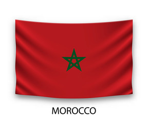 Hanging silk flag Morocco