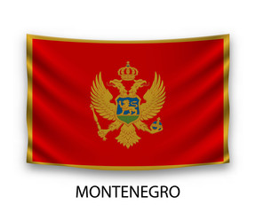 Hanging silk flag montenegro