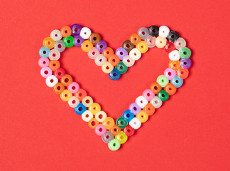 Heart from round plastic parts