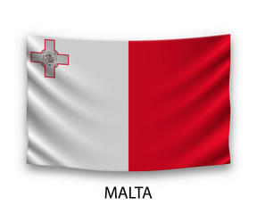 Hanging silk flag Malta