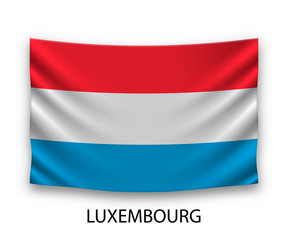 Hanging silk flag luxembourg