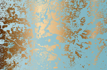 Distressed overlay texture of golden, blue, turquoise cracked concrete, stone or asphalt. grunge background.