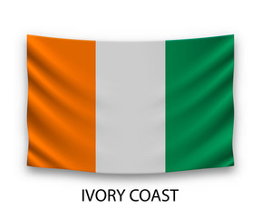 Hanging silk flag ivory coast