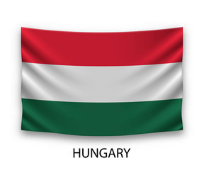 Hanging silk flag Hungary